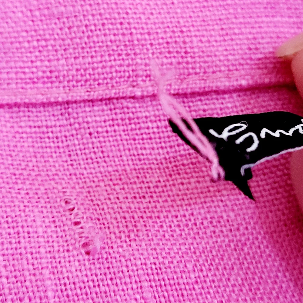 NWT GUDRUN SJODEN Magenta Pink Swedish Linen Button Front Midi Dress Large NEW - Picture 10 of 13